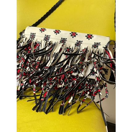 Designer Fringed Vegan Bag Italian Vintage Designer Crossbody Bag