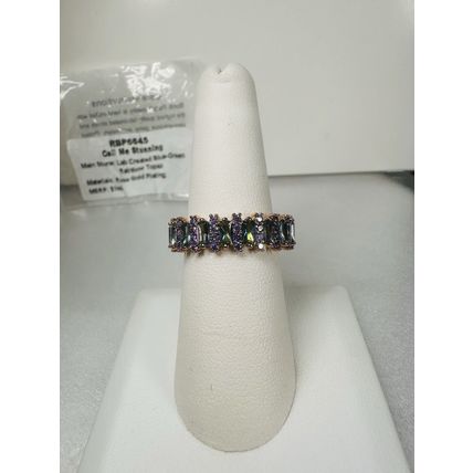 NIB Bomb Party Sz11 BP Ring RBP6645 Call Me Stunning LC Blue/Green Rainbow Topaz