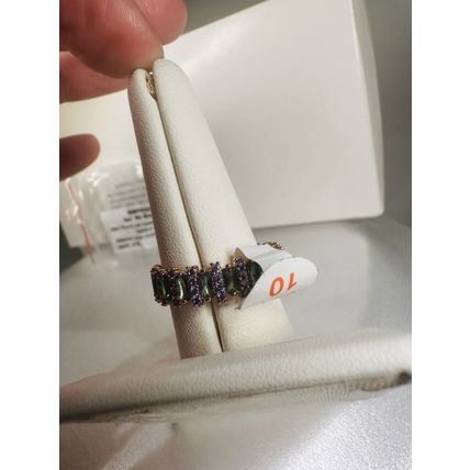 NIB Bomb Party Sz11 BP Ring RBP6645 Call Me Stunning LC Blue/Green Rainbow Topaz