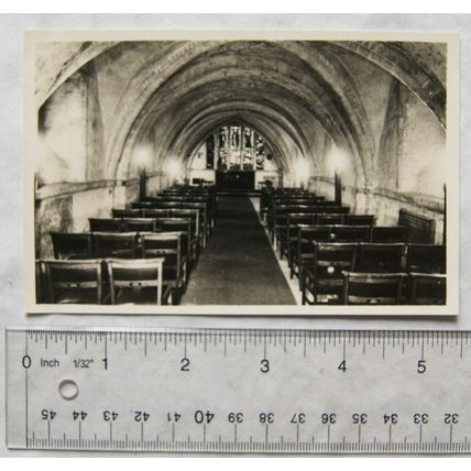 vintage postcard Grand Priory Church, Clerkenwell, London - The Crypt, Nave
