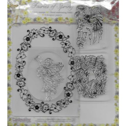 Fairies Of Spring Embossing Folder, Stamps & Papers Set. Stamping Scrapbooking