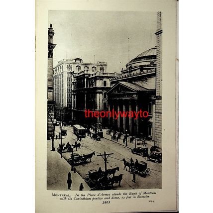 Place D'Armes, Montreal, Canada, (Windsor Street On Reverse), Book Illustration