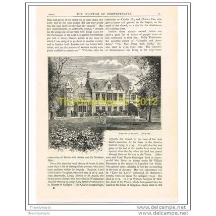 BERRYMEAD PRIORY, BOOK ILLUSTRATION (PRINT), GREATER LONDON, c1883