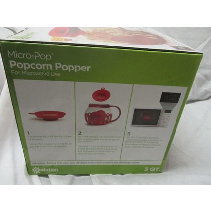 Ecolution Patented Microwave Micro-Pop Popcorn Popper, Borosilicate Glass