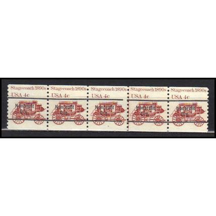 1898Ab 4c Stagecoach Fine MNH Dry Gum PNC 5/5 Line Gap AA0041