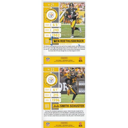 BEN ROETHLISBERGER & JUJU SMITH-SCHUSTER AUTO 2019 PITTSBURGH STEELERS SB CHAMPS
