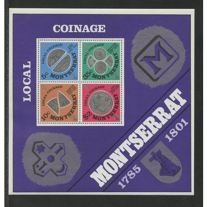 Montserrat 326a (323-326), 1975 Coinage, S/S of 4, VF, MNH (MON091)