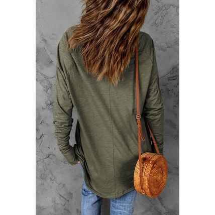 Green Halloween BOO Print Long Sleeve Graphic T Shirt