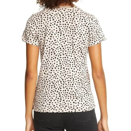 Apricot Cheetah Print O-neck Short Sleeve T Shirt