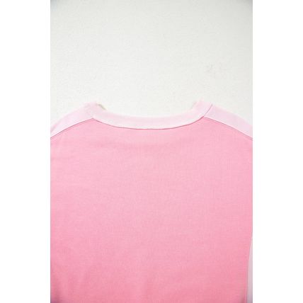 Bonbon 2-tone Color Block Patchwork Drop Shoulder Sweatshirt