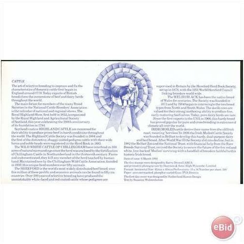GB FDC 1984 - Cattle (mint) Cheshire
