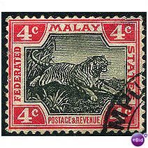 Fed Malay States 1901 SG17 4c Black & Carmine V F Used