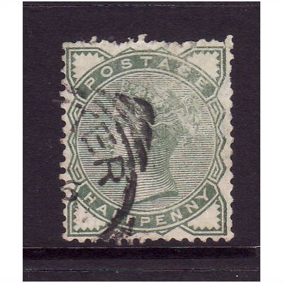 GREAT BRITAIN 1880 QV SG 165 1/2d PALE GREEN FINE USED #2