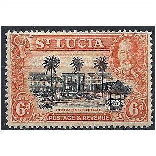 St Lucia 1936 SG120 6d Black & Orange Mounted Mint . .