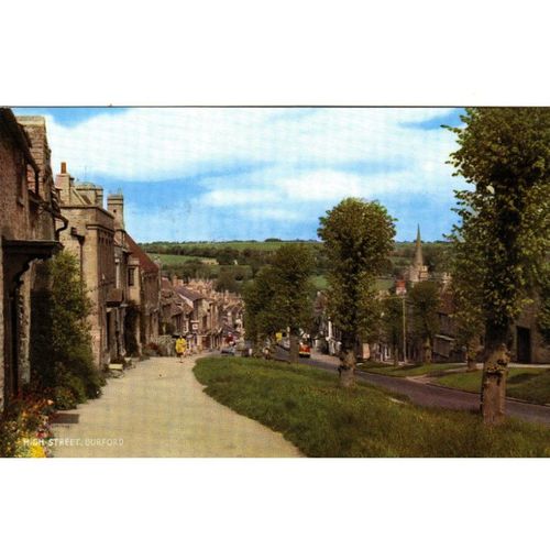 Colour Postcard - High Street Burford, Oxfordshire