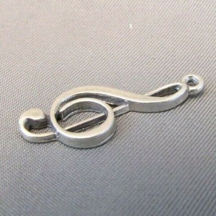 STERLING SILVER TREBLE CLEF MUSIC NOTE MUSICAL NOTE PENDANT CHARM