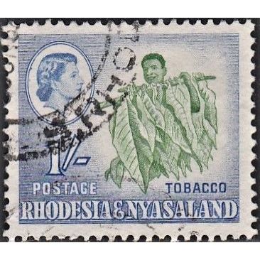 RHODESIA & NYASALAND, 1959 1/- Tobacco, SG 25 (Scott #165), used