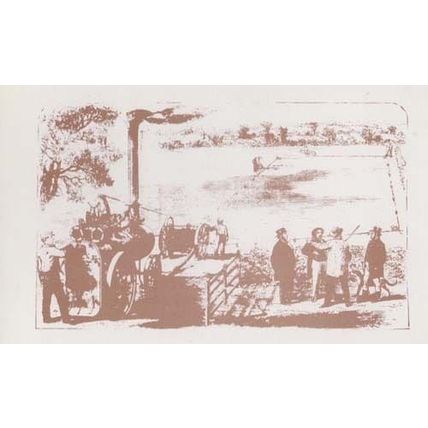 Garrett Portable Steam Engine Ploughing Gear Artist Drawing Limited Edn Postcard