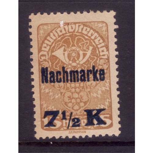 AUSTRIA 1921 SG D451 SURCH NACHMARKE 7 1/2 on 15H ORANGE M / MINT #5