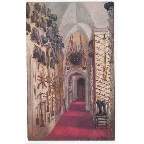 The Armoury Warwick Castle W W Quatremain Art Postcard 814