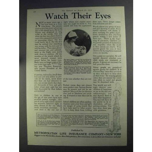 1925 Metropolitan Life Insurance Ad - Watch Their Eyes
