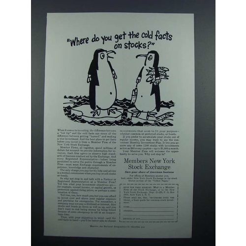 1959 Members New York Stock Exchange Ad - Cold Facts
