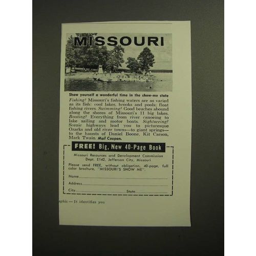 1961 Missouri Resources and Development commission Ad