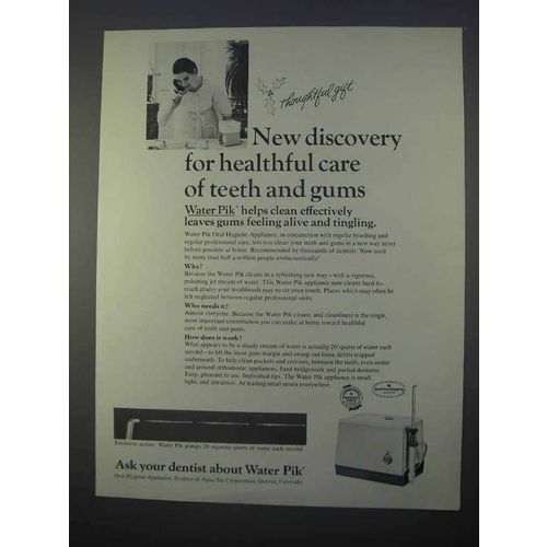 1966 Water Pik Ad - Healthful Care of Teeth and Gums