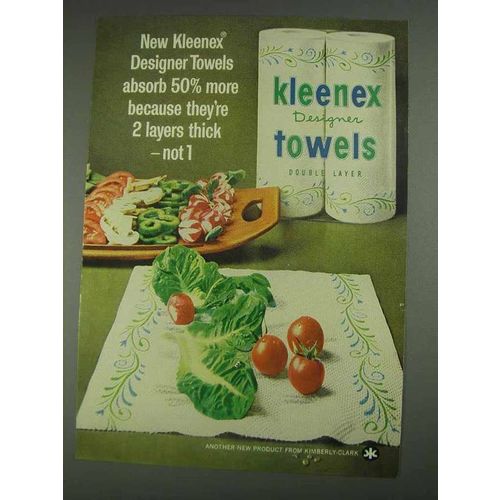 1967 Kleenex Designer Towels Ad - Absorb