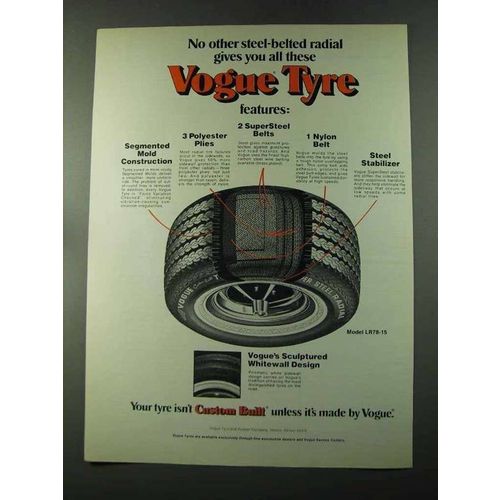 1973 Vogue Tyre Ad - No Other Steel-Belted Radial