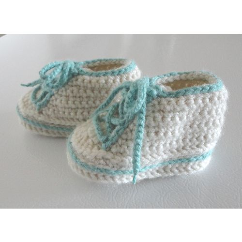 Baby booties #B013 crochet unisex converse trainers shoes 0-6 months
