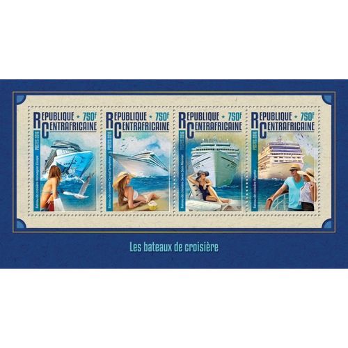 CENTRAL AFRICA 2016 SHEET MNH CRUISE SHIPS BOATS BATEAUX CROISIERE BARCOS 2