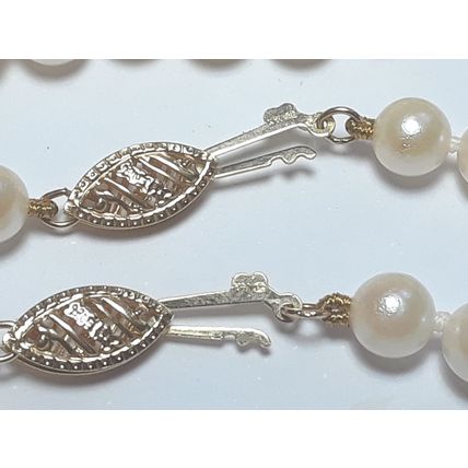 5.8mm Cultured Pearl 17.5" Neck, 7.5" Brac & Earrings 14Kt YG Matching Set#15344