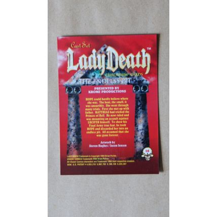 Lady Death All-Chromium Base trading Card # 16 (C) 1994 Chaos Krome comics