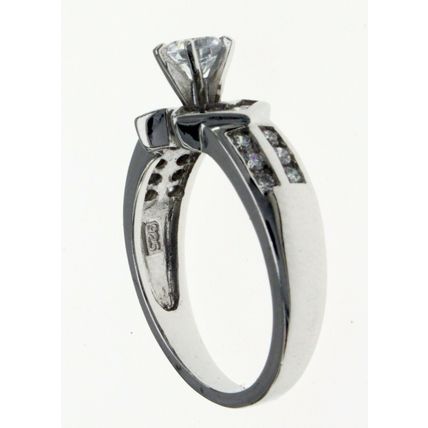 New Real Solid 925 Sterling Silver Fashion Jewelry Wedding Ring White Round CZ