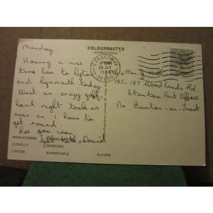 NORTH DEVON, multiview used postcard 1984 pm Colourmaster piksy pixie =