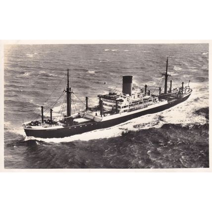 MV Breconshire Glen Line Ship Vintage Real Plain Back Postcard Photo