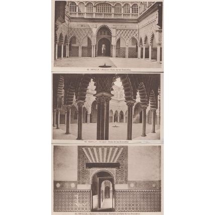 Sevilla Seville Alcazar Patio De Las Doncellas 3x Spanish Antique Postcard s
