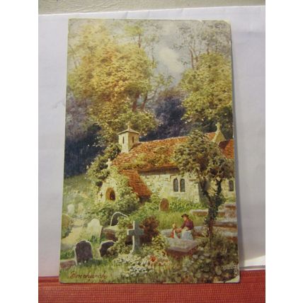 BON CHURH, ISLE OF WIGHT by H Wimbush antique postcard Tuck 'OILETTE' 1921 pm /