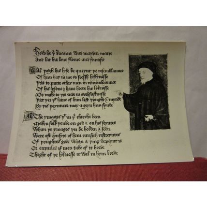 GEOFFREY CHAUCER unused vintage postcard art The British MNuseum =