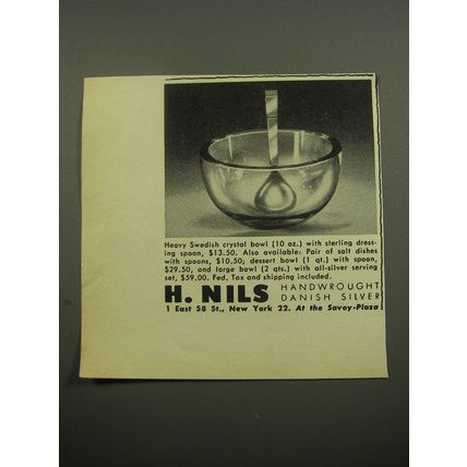 1955 H. Nils Swedish crystal Bowl Advertisement