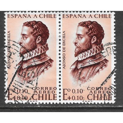 CHILE ALONSO DE ERCILLA FAMOUS MAN USED PAIR CHARITY 10+10