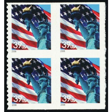 3982a, Mint NH VF 39¢ Unslit (Imperforate) Block Error - Stuart Katz