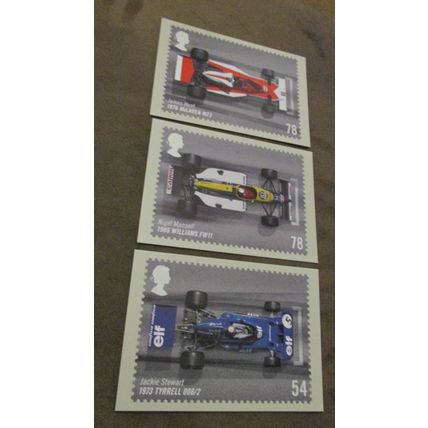 2007 GB PHQ Postcard covers set - Grand Prix / Formula 1 Cars / Drivers