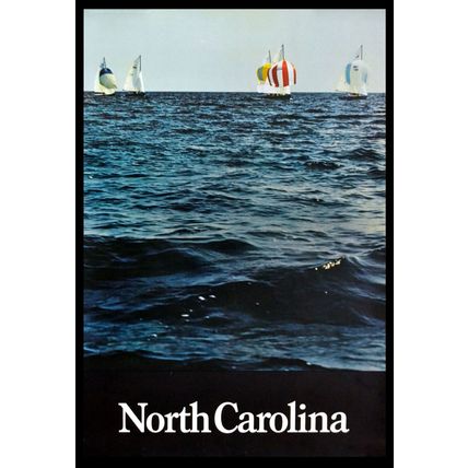 NORTH CAROLINA 1970s Jolly Boat Race Croatan Sound TRAVEL POSTER