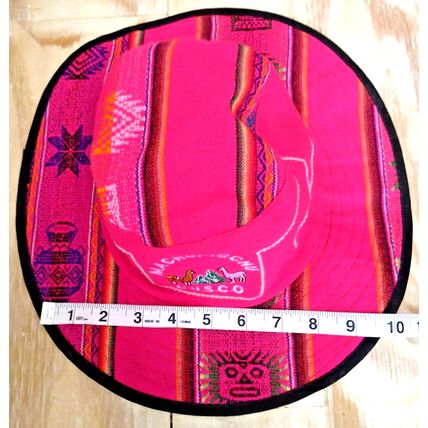 Machupicchu Cusco (PERU) Souvenir Bucket Hat Hand Woven Pink Unisex Hiking Flaw