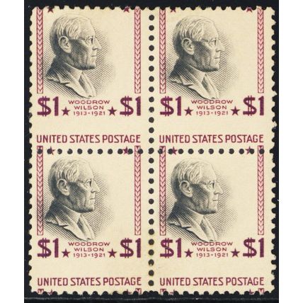 832, Mint $1 - Misperforation Error Block of Four * Stuart Katz