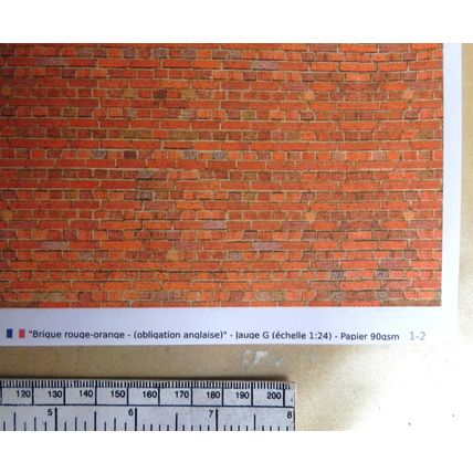 Papier brique rouge/orang (reliure anglaise) pour G gauge - échelle 1:24- A4