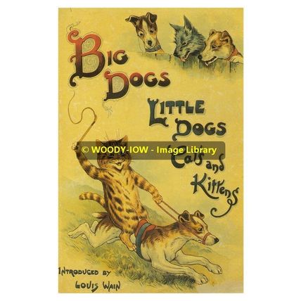 rp11874 - Louis Wain Cats & Dogs Book Cover - print 6x4