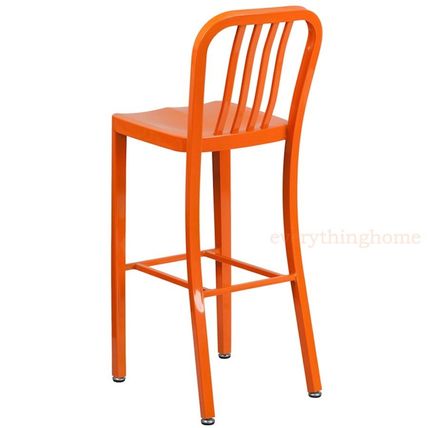 Mid-Century Orange 'Navy' Style Bar Stool Patio Chair In-Outdoor Commercial 30"